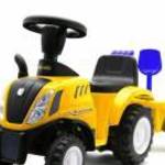 Gyerek jármű traktor utánfutóval és szerszámokkal Baby Mix New Holland sárga fotó