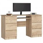 Íróasztal - Akord Furniture - 135 cm - 6 fiók - sonoma tölgy fotó