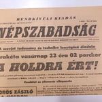 Luna-2 rakéta vasárnap a Holdra ért! 1959.9.14 Népszabadság rendkívüli kiadás, szovjet űrkutatás fotó