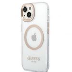 Guess Apple iPhone 14 Plus (6.7) Transparent MagSafe hátlapvédő tok arany (GUHMP14MHTRMD) fotó