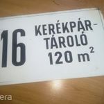 16 KERÉKPÁR TÁROLÓ 120m2 30x50 régi festett tábala valamelyik gyárból!! fotó