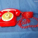 Régi retro tárcsás piros telefon Telefongyár CB667 fotó