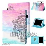 UNIVERZÁLIS notesz / mappa tablet PC tok - MANDALA MINTÁS - álló, bőr, mágneses záródás, bankkárt... fotó