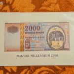 2000 -es UNC hajtatlan Aranyfémszálas Millenniumi 2.000 Forint vízjeles fémszálas bankjegy ! (L2170) fotó