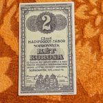 1916 -os hajtatlan UNC Sopronnyék 2 Korona "Hadifogoly-tábor pénz" vastag papíron Ritkább (L2126) fotó