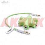 Audio splitter / jack fej, fülhallgató, hangjel elosztó 5 portos adapter (3, 5mm) zöld fotó