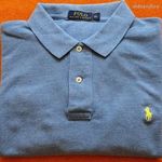 Ralph Lauren / Világoskék - Sárga Pony logó / Férfi / Galléros Póló / XL méret fotó