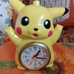 retro régi ritka asztali Pokemon Pikachu ébresztős quartz óra VIDEÓ fotó