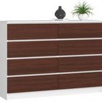 Komód - Akord Furniture K140-8 - fehér / wenge fotó