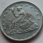 1873 USA EGY DOLLÁR EZÜSTÉRME UV LIBERTY TRADE DOLLÁR fotó