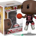 10cmes Funko POP 126 Michael Jordan with Jordans 1996-97 BLK Pinstripe Jersey figura NBA Chicago Bul fotó