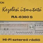 Videoton RA-6360S Hi-Fi sztereó rádió kezelési útmutató fotó