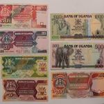 Uganda 5-10-20-50-200-500-1000 shillings 1986, 1987, 1988, 1991, 2009 7 db. fotó