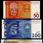 KIRGIZISZTÁN SOR 20 + 50 + 100 + 200 Som 2016 P-24b-27b UNC hajtatlan fotó