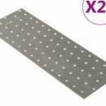 vidaXL 20 db horganyzott acél perforált lemez 2 mm 300x100 mm fotó