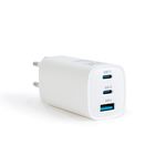 Hálózati Adapter USB + Type-C PD45W gyorstöltéssel - fehér fotó