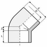 PVC könyök 45 fokos D63 fotó