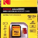 KODAK 128 GB memóriakártya jó áron! Micro SDXC SD 128GB U3 + adapter fotó