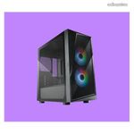 COOLER MASTER Ház Mini Tower CMP 320, 2x ARGB Ventilátor, Tápegység nélkül, fekete fotó