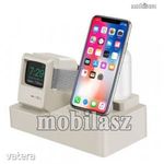 3 az 1-ben iPhone / Apple Watch / Airpods asztali töltő állvány / dokkoló - szilikon, kábelelveze... fotó