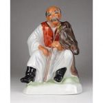 1S032 Régi hibátlan nagyméretű Aquincum porcelán juhász figura 22.5 cm fotó