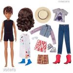 új barbie típusú baba + paróka + sok ruha - izületes - eredeti Mattel Creatable World fotó