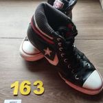 (163.) Converse magas szárú, 40-es fekete, bőr tornacipő. Használt! fotó