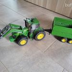 Bruder John Deere 7930 traktor utáfutóval, homlokrakodóval fotó