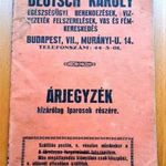 Deutsch Károly vaskereskedés, metszetekkel illusztrált árjegyzék, 1933 - fürdő szaniter háztartás fotó