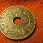 Brit Nyugat-Afrika 1 penny 1952 fotó