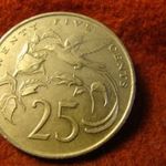 Jamaica nagyméretű nikkel 25 cent 1987 fotó