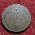 Svédország bronz 5 öre 1899 F-VF 11/70 fotó