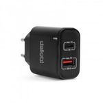 Delight USB QuickCharge 3.0 + Type C Adapter Black 55047BK Kiegészítő, Kellék Töltő fotó