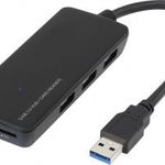 USB 3.0 hub SD kártyaolvasóval, 3 portos, Renkforce fotó