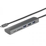 Renkforce 3+2 Port USB 3.1 hub Beépített SD kártyaolvasóval, Alumínium házzal Ezüst (RF-3374948) fotó