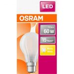 OSRAM 4058075114913 LED EEK E (A - G) B22d Izzólámpa forma 6.5 W = 60 W Melegfehér (Ø x H) 6... fotó