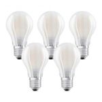 OSRAM LED E27 Körte forma 7 W = 60 W Melegfehér (Ø x H) 60 mm x 108 mm EEK: A++ Filament 5 db fotó