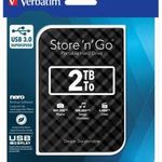 2, 5" HDD (merevlemez), 2TB, USB 3.0, VERBATIM "Store n Go", fekete fotó