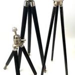 3db régi retro fényképezőgép állvány tripod sárgaréz teleszkópos lábak fotó eszköz 1Ft NMÁ fotó