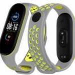 Xiaomi Mi Band 5 / Mi Band 6 okoskarkötő dupla sport pótszíj 10 színben Világoszöld-szürke fotó