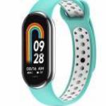 Xiaomi Mi Band 8 okoskarkötő dupla sport pótszíj Menta-fehér fotó