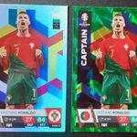 Cristiano Ronaldo Portugália Captain és Green Parallel Captain focis kártya Match Attax Euro 2024 fotó