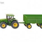 John Deere 8000-es traktor + kéttengelyes mezőgazdasági pótkocsi, 1: 50 - SIKU fotó