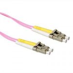 ACT LSZH Multimode 50/125 OM4 fiber cable duplex with LC connectors 3m Pink RL9703 Hálózat Hálóza... fotó