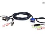 ATEN USB VGA to DVI-A KVM Cable with Audio 1, 8m Black 2L-7DX2U fotó