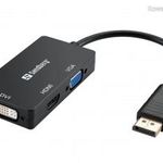 Sandberg Adapter DP>HDMI+DVI+VGA Black 509-11 fotó