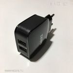 Hálózati fali dupla USB aljzat 5V 2.1A + 1A adapter mobiltelefon telefon gyors töltő telefontöltő fotó