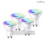 YEELIGHT W1 okosizzó 4db - SZÍNES FEHÉR - dimmelhető LED körte, 2700K, 5W, 350 Lumen, mobil vezér... fotó