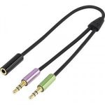 SpeaKa Professional Jack Audio Y adapter [2x Jack dugó, 3, 5 mm-es - 1x Jack alj, 3, 5 mm-es] Feket... fotó