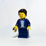 Vőlegény - Sötétkék öltönyben EREDETI LEGO egyedi minifigura - Esküvő - Új fotó